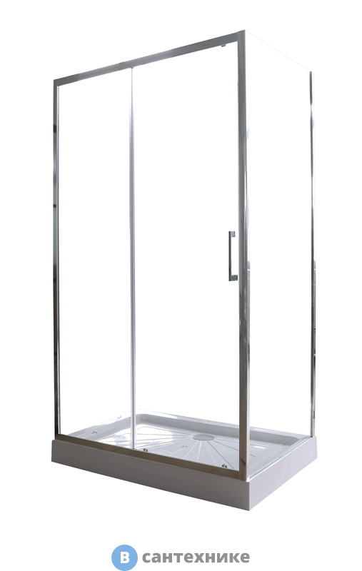 Душевой уголок Cerutti GLORIA 120 (80x120x195) стекло прозрачное, алюм. полир.профиль, без поддона
