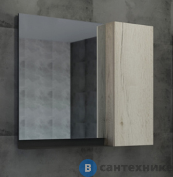 картинка Зеркало-шкаф Comforty Бонн-90 дуб дымчатый