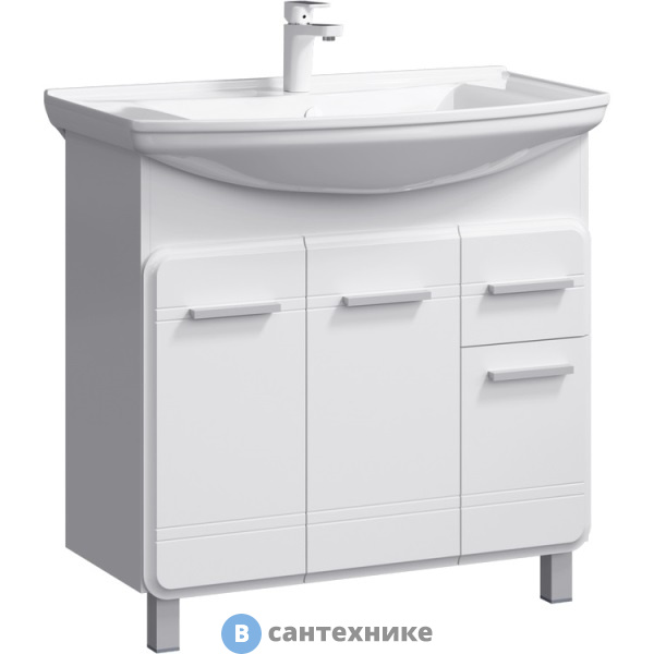 Тумба под раковину Aqwella CORSICA 88 KOR0108 (напольная, белый)