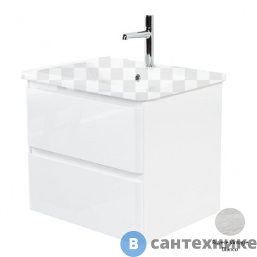 картинка Тумба под раковину BelBagno ALBANO-CER подвесная с двумя выкатными ящиками, Rovere Vintage Bianco, 570x444x500 (ALBANO-CER-600-2C-SO-RVB)