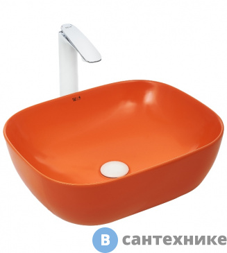 картинка Раковина WELTWASSER ELBACH 2143 MO накладная (матовая оранжевая) /490х395х150/