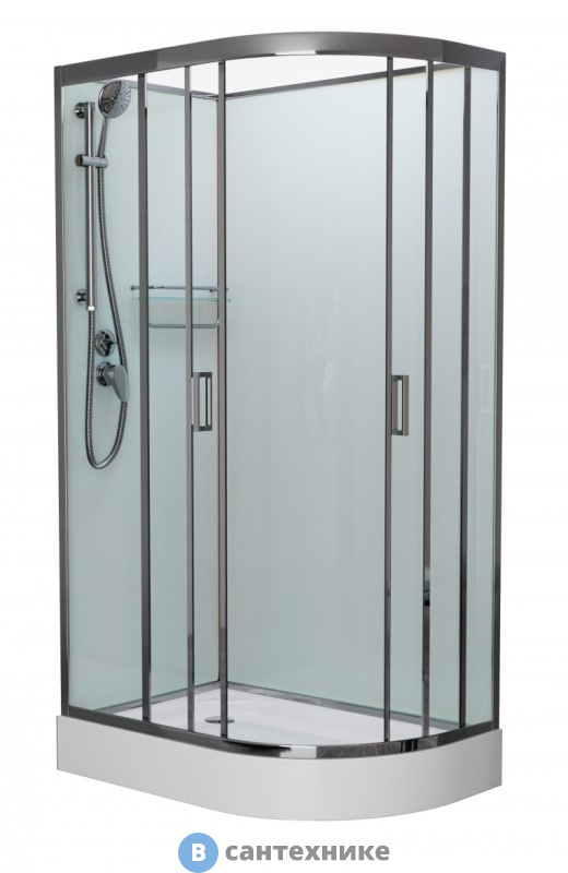 Душевая кабина Frank F418L М Brilliant левосторонняя низкий поддон б/к  (без крыши) матовое стекло