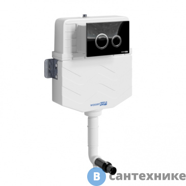 картинка Встраиваемый смывной бачок WasserKRAFT Aller 10TLT.031.ME.PB01, кнопка смыва (чёрная глянцевая)