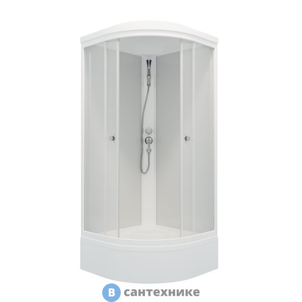 Душевая кабина Тритон Вельвет 90*90 В 1/4 круга, сред. подд., белый, ДН4 (DK219)