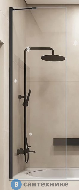 Душевая шторка Veconi PL-84B PL84B-100-01-C7 стекло прозрачное/6 мм