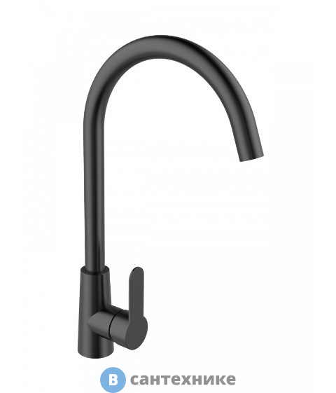 Смеситель Agger Splendid A0900144 однозахватный для кухни, чёрный