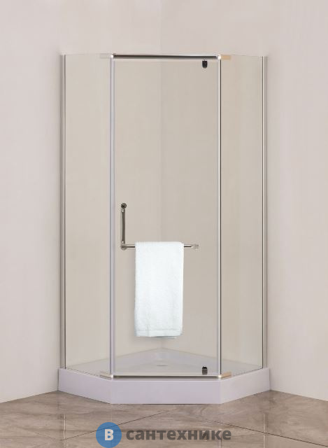 Душевой уголок Agger A03-090TCR пятиугольный с поддоном, 88х88х210