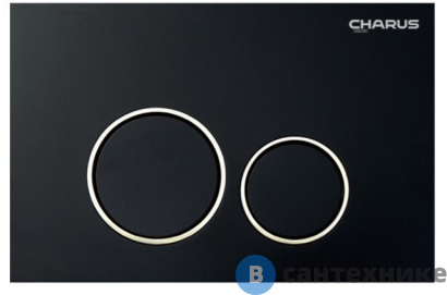 картинка Смывная клавиша CHARUS Spazio, двойной смыв, чёрный, пластик (FP.330.DW.01)