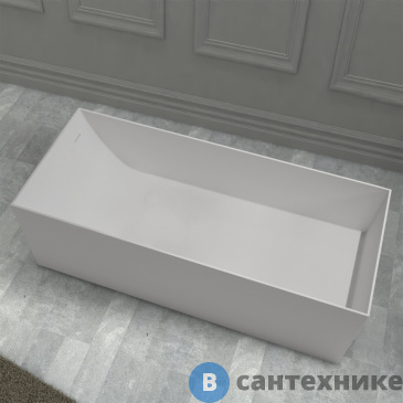 картинка Ванна ABBER Stein AS9640-1.5 из искусственного камня белая матовая