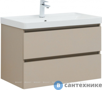 картинка Тумба под раковину Aquanet Вега 2.0 100 бежевый (337939)