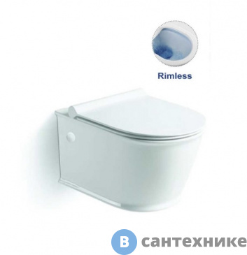 картинка Унитаз подвесной Vincea Bordo VT1-16 безободковый, белый, ультратонкое soft-close сиденье