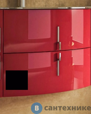 картинка Тумба под раковину Cezares STING 42199 подвесная с двумя выдвижными ящиками Nero Lucido (69x52x55)