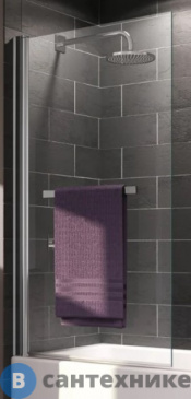 картинка Шторка на ванну Huppe X1 131601.092.321 750/1400h мм гляцевый хром, прозрач. стекло