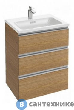 картинка Тумба под раковину Jacob Delafon VOX EB2050-RA-E16 2 выдв. ящика, ореховое дерево (60х46х73,4)