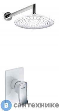 картинка Встраиваемый комплект WasserKRAFT A12667 White для душа с верхней душевой насадкой
