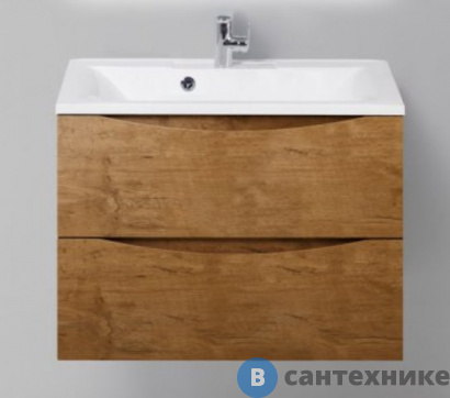 картинка Тумба под раковину BelBagno 75 см MARINO-750-2C-SO-RN-P подвесная с двумя выкатными ящиками, Rovere Nature