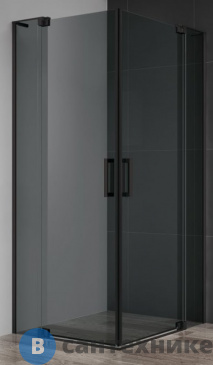 картинка Душевой уголок Cezares SLIDER-A-2-80/90-GRIGIO-NERO без поддона