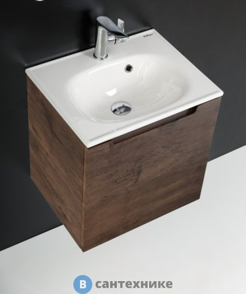 Тумба под раковину BelBagno ETNA подвесная с одним выкатным ящиком, Rovere Moro, 496x392x400, ETNA-500-1C-SO-RW-P