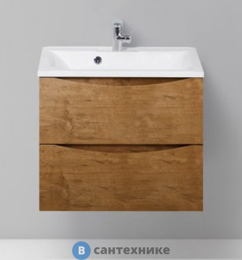 Тумба под раковину BelBagno 65 см MARINO-650-2C-SO-RN-P подвесная с двумя выкатными ящиками Rovere Nature