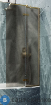 картинка Шторка для ванны поворотная с добором MaybahGlass 1400*690 Стекло 6 мм Бронза матовая (MGV-658-3)