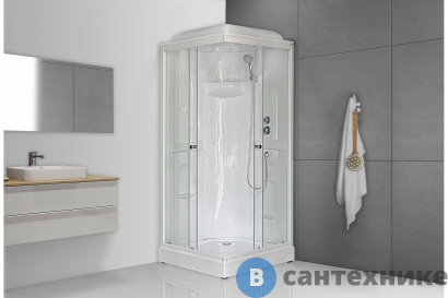 картинка Душевая кабина Royal Bath RB 90HP1-T 900x900x2170 (прозрачное) (RB90HP1-T)