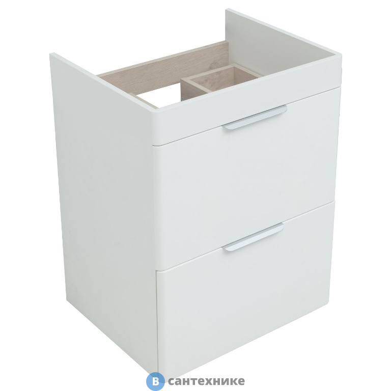 Тумба под раковину Aquanet Ирис new 60 белый глянец (2 ящика) (310152)