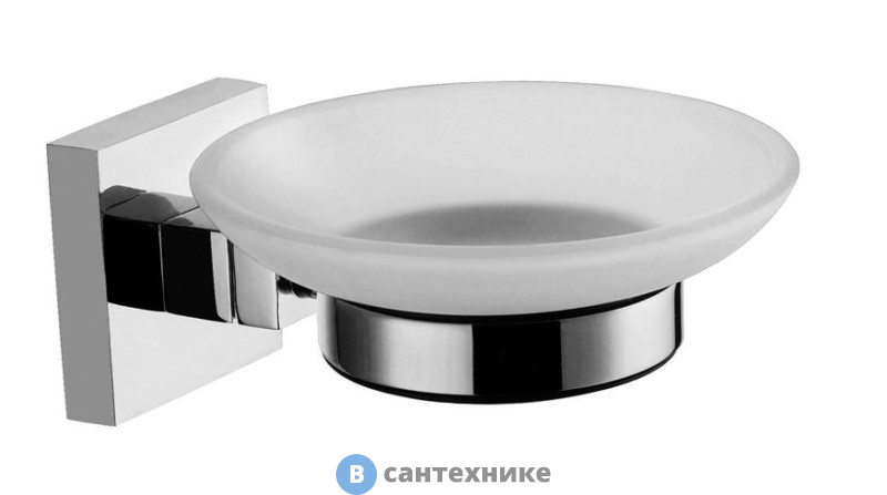 Мыльница AZARIO RINA стеклянная, хром (AZ-87008)