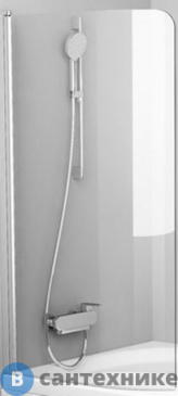 картинка Шторка для ванны Ravak Chrome CVSK1 ROSA 160/170 L блестящая+транспарент (7QLS0C00Y1)
