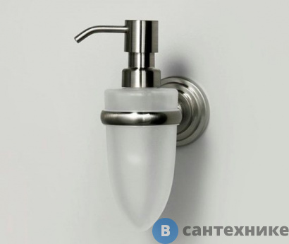 картинка Дозатор для жидкого мыла WasserKRAFT Ammer K-7099, 160 ml металл, покрытие "матовый хром", матовое стекло