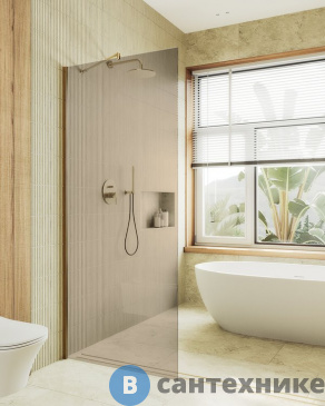 картинка Душевая перегородка в профиле MaybahGlass 1950*690 Стекло 8 мм Бронза (MGD-702-3ш)