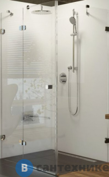 картинка Душевая дверь Ravak Brilliant BSDPS-110/80 L хром+Транспарент (0ULD4A00Z1) с неподвижной стенкой