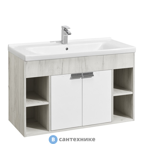 Тумба под раковину Акватон Флай 100 Белый/Дуб КРАФТ бел (1A237501FAX10)