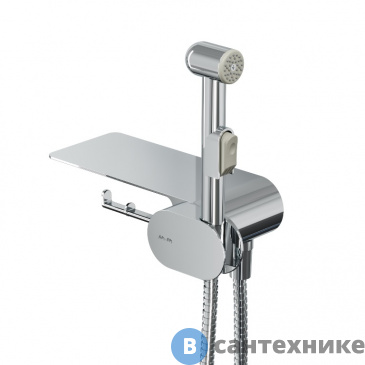 картинка Гигиенический душ AM.PM Like F0202600 со смесителем для душа с полкой, хром