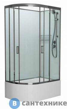 картинка Душевая кабина Frank F412/2R М Brilliant правосторонняя высокий поддон б/к (без крыши) матовое стекло