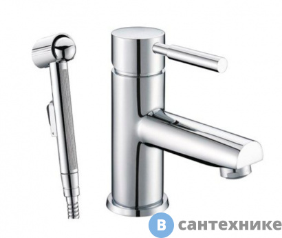 картинка Смеситель WasserKRAFT Main 4108 для раковины с гигиенической лейкой латунь, хромоникелевое покрытие