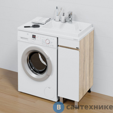 картинка Тумба под раковину СанТа Марс 29 янтарн 1 дв. над стиральной машиной напольная (ум.Юпитер 90*50лит.мр) НП (700397)