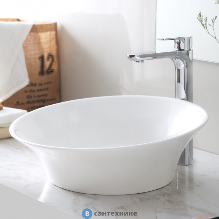 Раковина накладная ABBER Stein AS2607 белая матовая