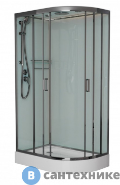 картинка Душевая кабина Frank F418L М Brilliant левосторонняя низкий поддон матовое стекло