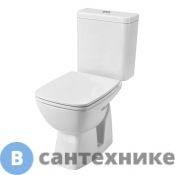 Унитаз-компакт Santek НЕО Лайт 1.WH30.2.471 дюропластовое тонкое сиденье с микр., косой выпуск (белый)