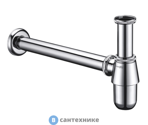 Сифон WasserKRAFT A071 для раковины латунь, нержавеющая сталь, хромоникелевое покрытие