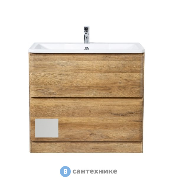 Тумба под раковину BelBagno 80 см ALBANO-800-2C-PIA-BL напольная с двумя выкатными ящиками, Bianco Lucido