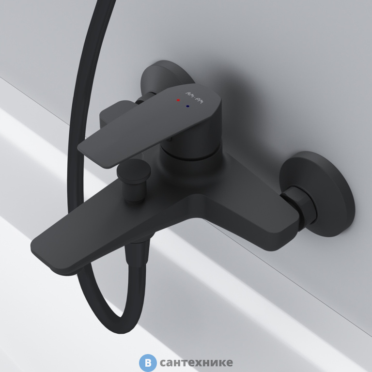 Смеситель AM.PM Gem F90A10022 для ванны/душа, чёрный