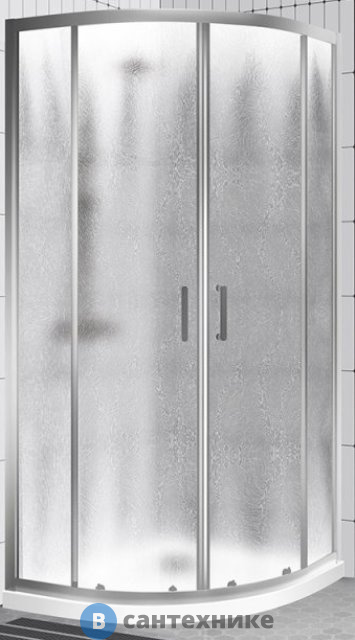 Душевой уголок BelBagno UNO-195-R-2-100-CH-CR, стекло шиншилла, профиль хром, без поддона