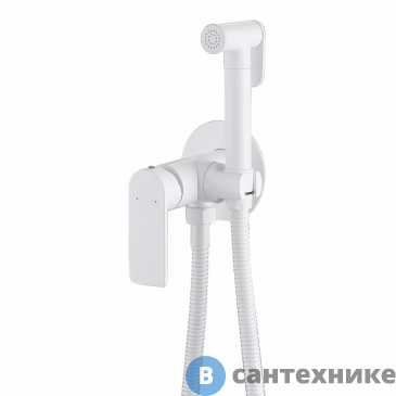 картинка Смеситель ABBER Weiss Insel AF8025W с гигиеническим душем, белый