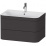 Тумба с раковиной Duravit HAPPY D.2 PLUS HP4637O8080 775х490х468 мм, 2 ящ, с 1 отв для смес, в компл.с сиф и донным клап, раковина bi-color, графит супермат