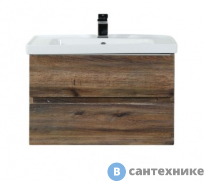 картинка Тумба под раковину Art & MAX TECHNO AM-Techno-900-2C-SO-LW646 подвесная с двумя выкатными ящиками, дуб бомонд Лофт