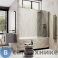 картинка Шторка для ванны поворотная на монопетле MaybahGlass 1400*600 Стекло 6 мм Бронза +Полотенцесушитель (MGV-777-2)