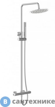 картинка Душевая стойка BelBagno UNO-DOCM-CRM со смесителем для верхнего и ручного душа, хром