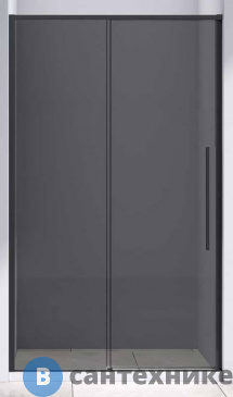картинка Душевая дверь Vincea Slim-N VDS-4SN140CGB, 1400, черный, стекло тонированное