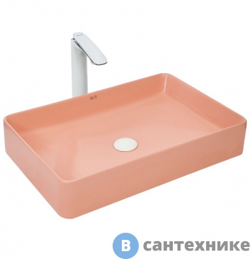 картинка Раковина WELTWASSER ELBACH 2174 MP накладная (матовая розовая) /600х405х110/